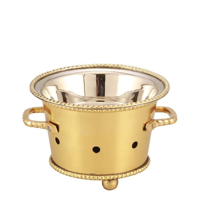 Brass Beaded Sigri warmer with stainless steel bowl 14cm