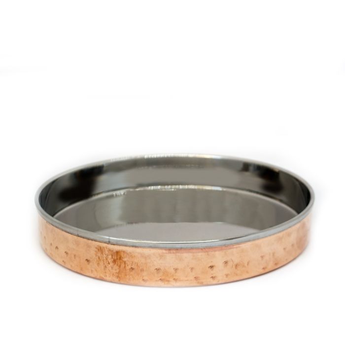 Copper steel hammered Thali 20cm 