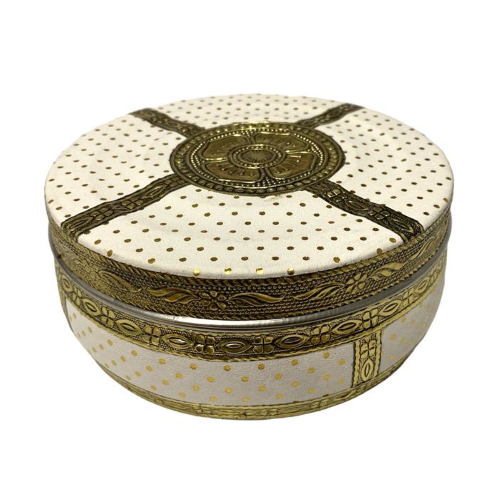 Decorated Dabba Big No 7 - White