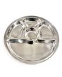 Stainless Steel 5 Compartment Round Plate
