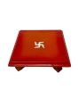 Wooden Red Chowki (Patla) Medium Square