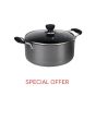 Zinel Hard Anodized Non-Stick Cookware Casserole With Glass Lid - 28 cm (OFFER PRICE)