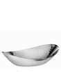 Stainless Steel Hammered Oval Bread Basket-24.5cm