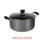 Zinel Hard Anodized Non-Stick Cookware Casserole With Glass Lid - 30 cm (OFFER PRICE)