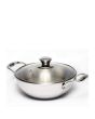 Zinel 5030 Tri-Ply kadai with Glass Lid, 1.6L-20cm, Stainless Steel