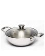 Zinel 5036 Tri-Ply kadai with Glass Lid, 4.3L-26cm, Stainless Steel