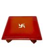 Wooden Red Chowki (Patla) Large Square