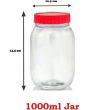 Sunpet 1000 ml Red Top Plastic Food Storage Jar Canister