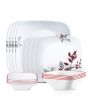 Corelle Kyoto Leaves Square 16pc Dinner Set - No Mug