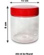 Sunpet 250 ml Red Top Plastic Food Storage Jars Canisters (4 Pack)