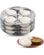 Stainless Steel Idli Stand - Regular Size - 4 Plates (16 Idli)