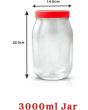 Sunpet 3000 ml Red Top Plastic Storage Jar Canister