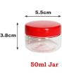 Sunpet 50 ml Red Top Plastic Food Storage Jars Canisters (6 Pack)