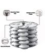 Stainless Steel Idli Stand - Regular Size - 6 Plates (24 Idli)