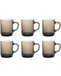 Duralex Eclipse Bock Black Stackable Glass Coffee Cup Mug 250ml (Pack of 6)