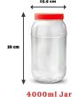 Sunpet 4000 ml Red Top Plastic Storage Jar Canister