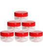 Sunpet 150 ml Red Top Plastic Food Storage Jars Canisters (6 Pack)