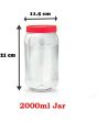 Sunpet 2000 ml Red Top Plastic Storage Jar Canister