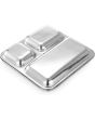 Stainless Steel Square Pavbhaji Plate -  3 Compartments Small