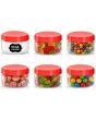Sunpet 50 ml Red Top Plastic Food Storage Jars Canisters (6 Pack)