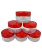 Sunpet 50 ml Red Top Plastic Food Storage Jars Canisters (6 Pack)
