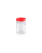 Sunpet Set of Hexagonal 400 ml Red Top Plastic Food Storage Jars Canisters (3 Pack)