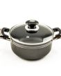 Grey Non-Stick Casserole with Glass Lid – 36 cm