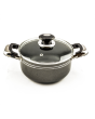 Grey Non-Stick Casserole with Glass Lid – 24 cm