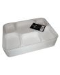 White Plastic 6 Compartment Disposable Trays-25 Pieces