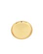 Round Stainless Steel Hammered Thali With Brass Plating - 28cm