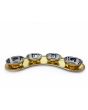 Stainless Steel Hammered Moon Thali With Brass Plating