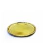 Round Stainless Steel Hammered Thali With Brass Plating - 28cm