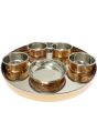 Copper Hammered 6Pc Thali Set
