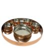 Copper Hammered Curved 6Pc Thali Set