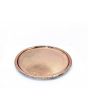 Round Stainless Steel Hammered Thali With Copper Plating - 28cm