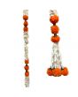 Single String Of Dark Orange Pom Pom with Jasmin Artificial Flowers - 39