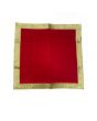 Large Red Velvet Chunri with a Thick Gold Border- Square - 18X18