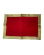 Red Velvet Chunri with a Thick Gold Border- Rectangle - 13X20