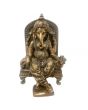 Polished Bronze Colour Ganesh Sitting On Chair - No 8 - 27cm