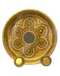 Decorated Gold Arti Plate - Sliver, Gold, Green, White and Red Gems