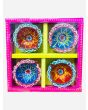 Coloured Clay Decorated Diya (no wax), 3 packs x 4 Diyas in each pack - Mixed Packs