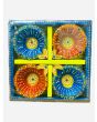 Coloured Clay Decorated Diya (no wax), 3 packs x 4 Diyas in each pack - Mixed Packs