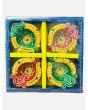 Coloured Clay Decorated Diya (no wax), 3 packs x 4 Diyas in each pack - Mixed Packs