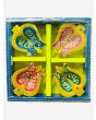 Coloured Clay Decorated Diya (no wax), 3 packs x 4 Diyas in each pack - Mixed Packs