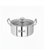 Zinel Stainless Steel Triply Casserole Pan with Glass Lid - 24cm-6L