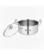 Zinel Stainless Steel Triply Casserole with Glass Lid, 20cm - 3L