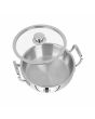 Zinel Stainless Steel Triply Biryani Pot with Glass Lid, 32cm