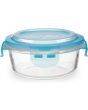 Round Glass Food Container With Lid 400ml