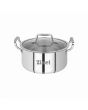 Zinel Stainless Steel Triply Casserole with Glass Lid, 34cm-15L