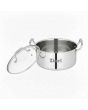 Zinel Stainless Steel Triply Casserole with Glass Lid, 28cm - 10L